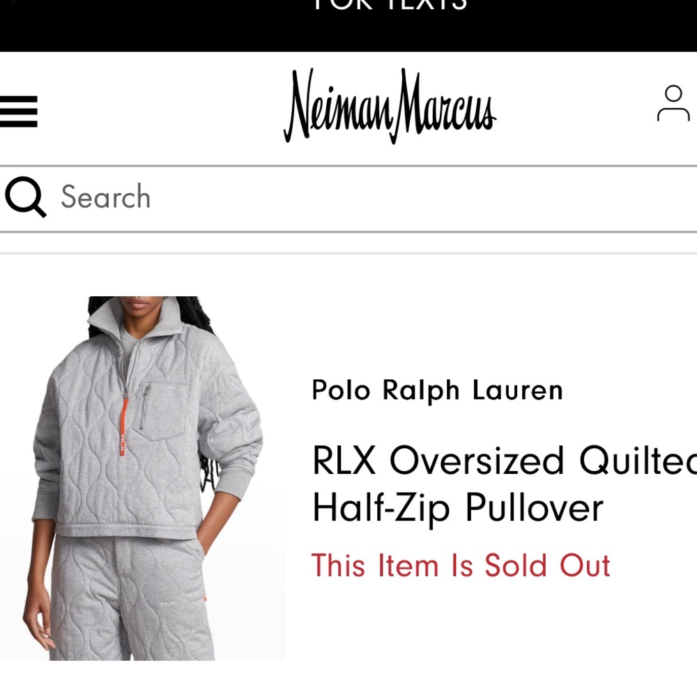 Ralph Lauren Sport RLX Gray Quilted Zip Pullover - Picture 7 of 7